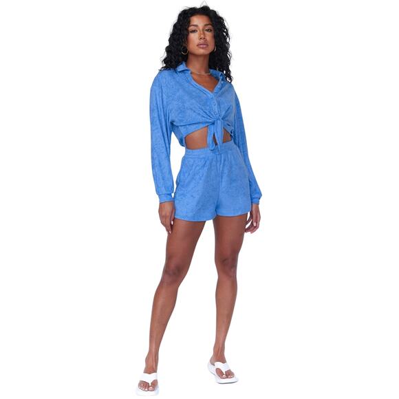 Princess Polly Kacy Blue Cutout Romper - Picture 2 of 11